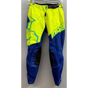 Moose Racing Qualifier Pants Youth 28 Blue Yellow Stretch knee Panels Riding